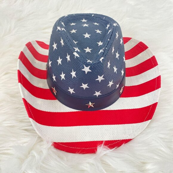 American Flag Cowboy Paper Hat - Picture 2 of 5
